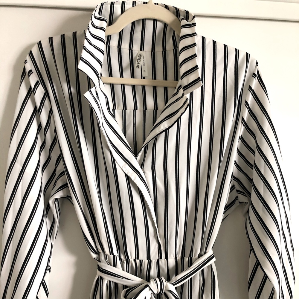 White & Black Stipe Resort Dress